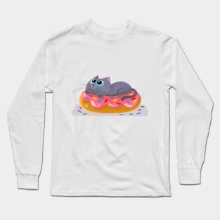 Cat and Donut Long Sleeve T-Shirt